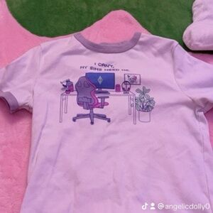 Ripple Junction White and Gray Kids Tee with Gaming Desk Print